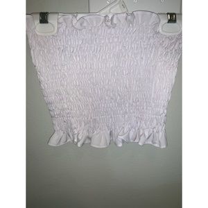 White Ruffled Tube Top